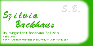 szilvia backhaus business card